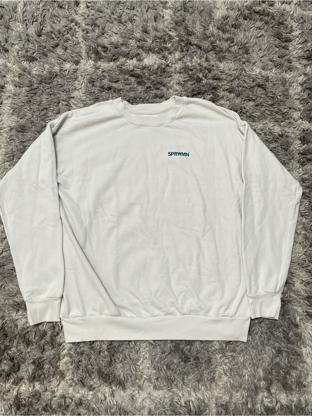 Sprwmn Los Angeles Cream Logo Crewneck Sweatshirt XL